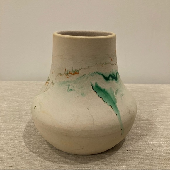 NEMADJI Pottery USA Orange Swirl Splash Vase - Picture 3 of 9